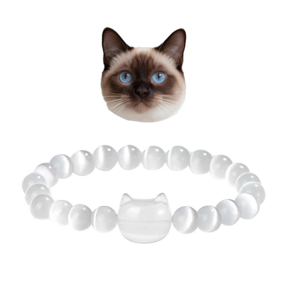 Olivenorma Mystic Meow Charm Crystal Bracelet - White Cat's Eye Stone - image 12