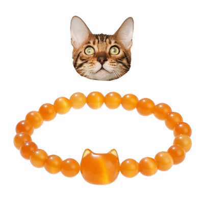 Olivenorma Stray Cat Protection Bracelet with Card - Orange Cat's Eye Stone - With Card - image 21