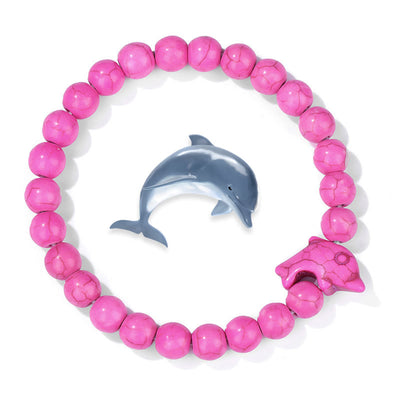 Olivenorma Dolphin Ocean Guardian Turquoise Bracelet - Pink Turquoise - image 5