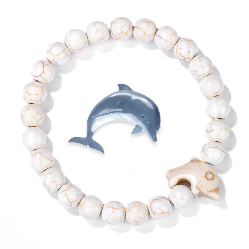 Olivenorma Dolphin Ocean Guardian Turquoise Bracelet - White Turquoise - image 3