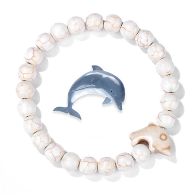 Olivenorma Dolphin Ocean Guardian Turquoise Bracelet - White Turquoise - image 3