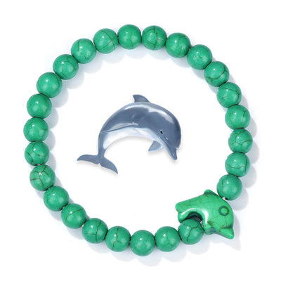 Olivenorma Dolphin Ocean Guardian Turquoise Bracelet - Green Turquoise - image 7
