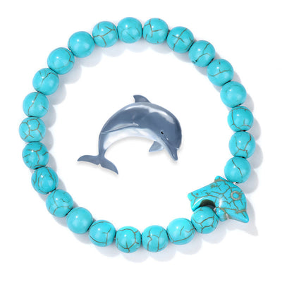 Olivenorma Dolphin Ocean Guardian Turquoise Bracelet - Blue Turquoise - image 1
