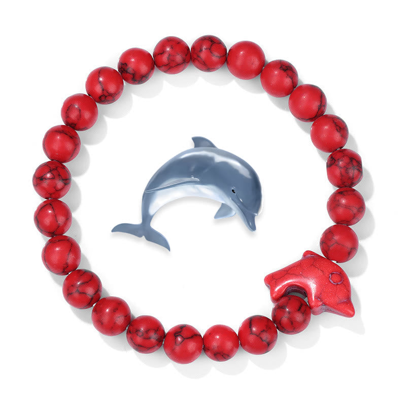 Olivenorma Dolphin Ocean Guardian Turquoise Bracelet - Red Turquoise - image 8