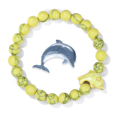Olivenorma Dolphin Ocean Guardian Turquoise Bracelet - Yellow Turquoise - image 4