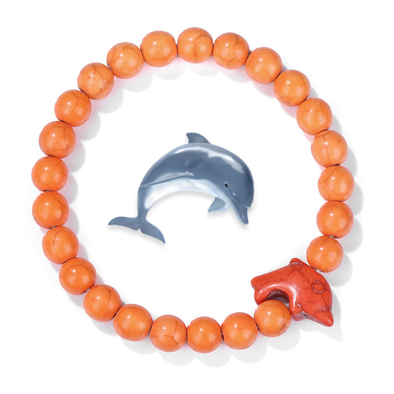 Olivenorma Dolphin Ocean Guardian Turquoise Bracelet - Orange Turquoise - image 9