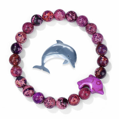 Olivenorma Dolphin Ocean Guardian Turquoise Bracelet - Purple Emperor Stone - image 6