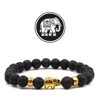 Olivenorma Auspicious Elephant Fortune Gemstone Bracelet - Lava Stone - image 3