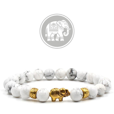 Olivenorma Auspicious Elephant Fortune Gemstone Bracelet - White Turquoise - image 5