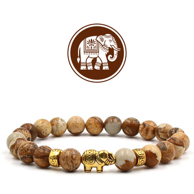 Olivenorma Auspicious Elephant Fortune Gemstone Bracelet - Picture Jasper - image 6