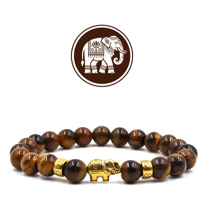 Olivenorma Auspicious Elephant Fortune Gemstone Bracelet - Tiger Eye - image 1