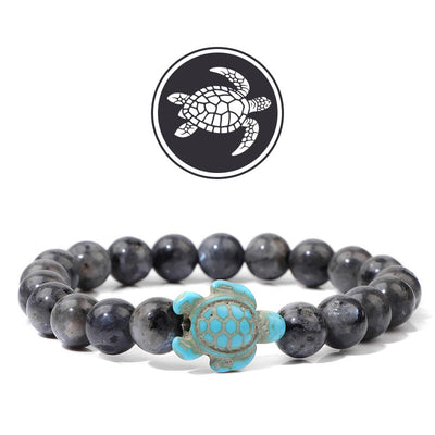 Olivenorma Turtle Blessing Amulet Gemstone Bracelet - Labradorite - image 9