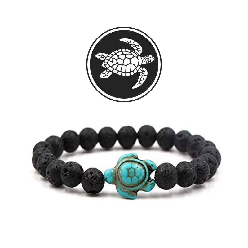 Olivenorma Turtle Blessing Amulet Gemstone Bracelet - Lava Stone - image 7