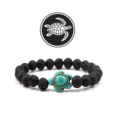 Olivenorma Turtle Blessing Amulet Gemstone Bracelet - Lava Stone - image 7