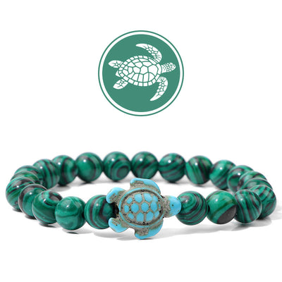 Olivenorma Turtle Blessing Amulet Gemstone Bracelet - Malachite - image 11