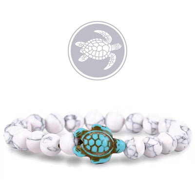 Olivenorma Turtle Blessing Amulet Gemstone Bracelet - Howlite - image 6