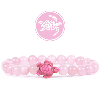 Olivenorma Turtle Blessing Amulet Gemstone Bracelet - Rose Quartz - image 5