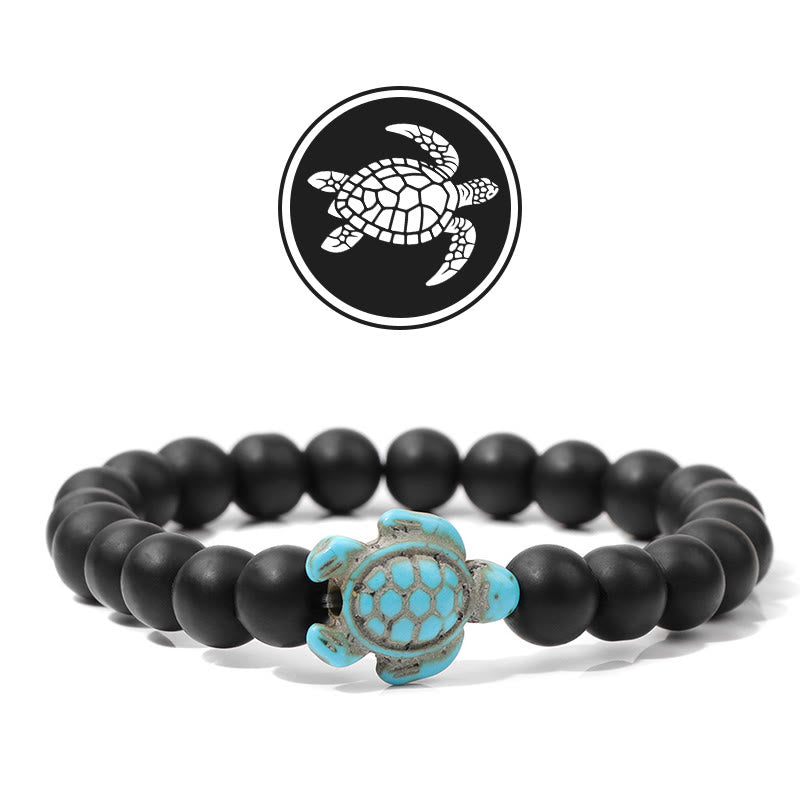 Olivenorma Turtle Blessing Amulet Gemstone Bracelet - Black Onyx - image 12
