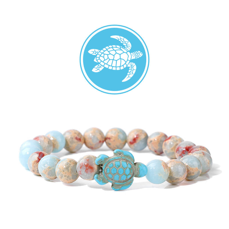 Olivenorma Turtle Blessing Amulet Gemstone Bracelet - Agalmatolite - image 4