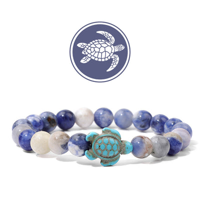 Olivenorma Turtle Blessing Amulet Gemstone Bracelet - Sodalite - image 10