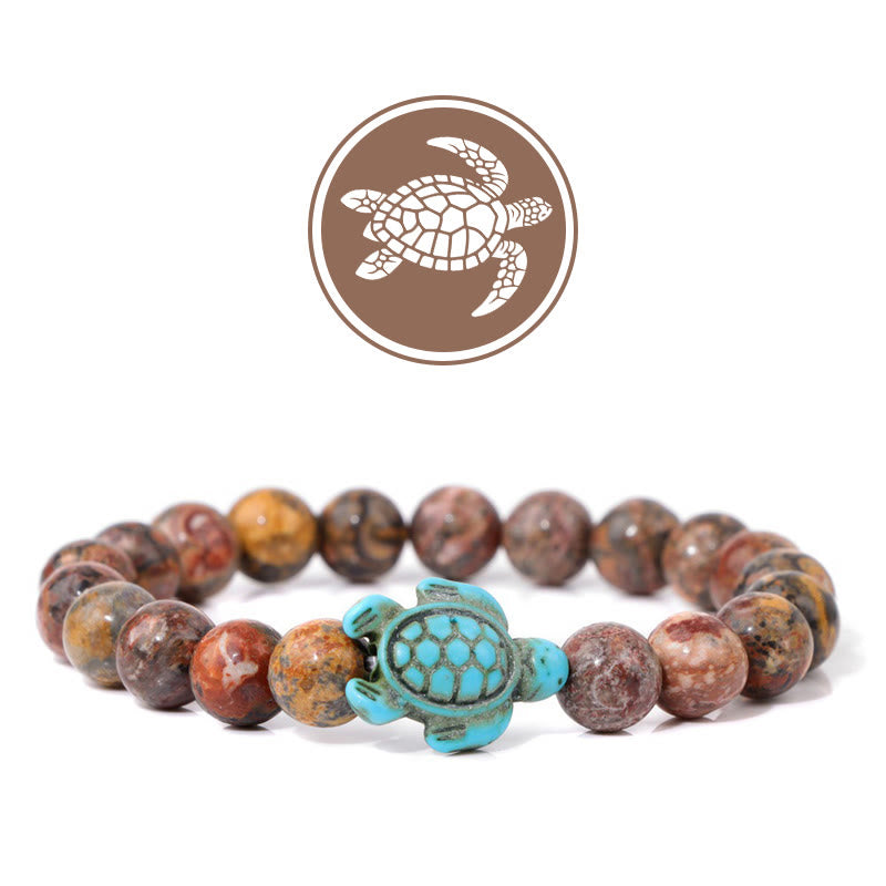 Olivenorma Turtle Blessing Amulet Gemstone Bracelet - India Agate - image 15