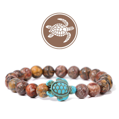 Olivenorma Turtle Blessing Amulet Gemstone Bracelet - India Agate - image 15