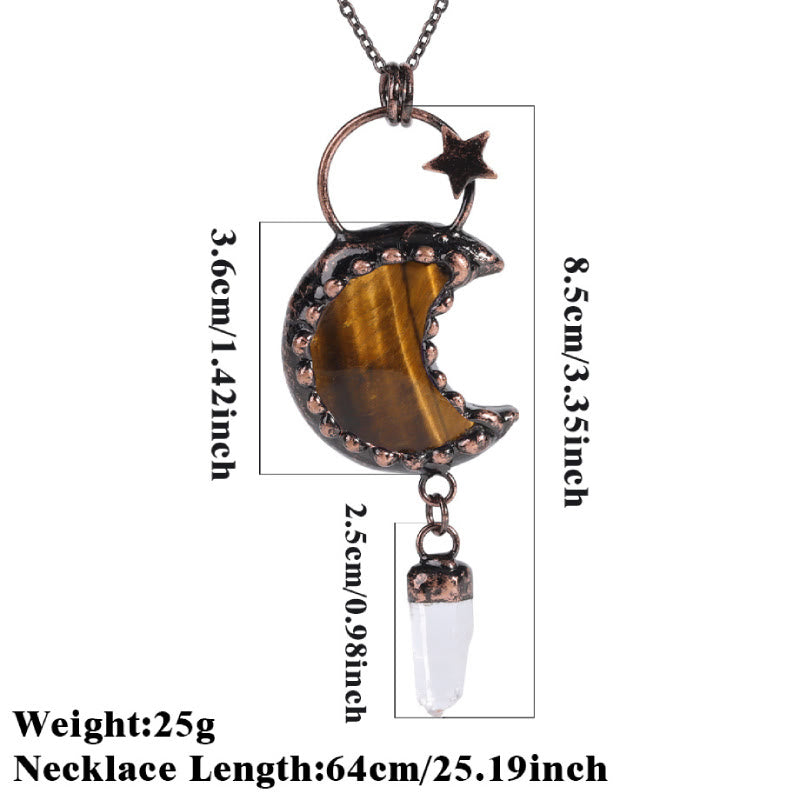 Olivenorma Crystal Moon Star Gemstone Pendant Necklace - image 18