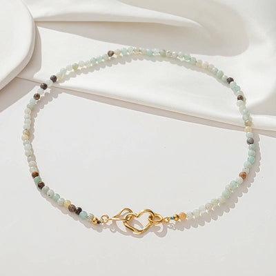 Olivenorma Natural Amazonite Gemstone Clavicle Necklace - Amazonite - image 1