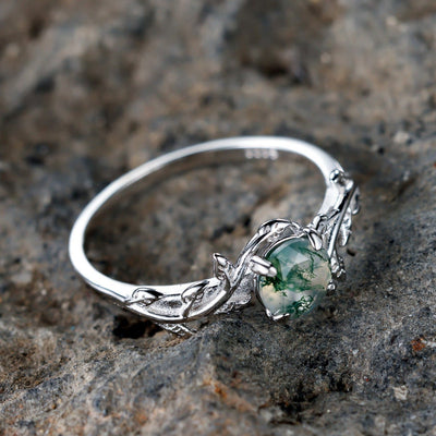 Olivenorma "Waterweed Dream" - Copper Moss Agate Ring - image 5