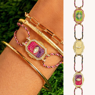 Olivenorma Colorful Tarot Kaleidoscope Braided Bracelet Necklace - image 0