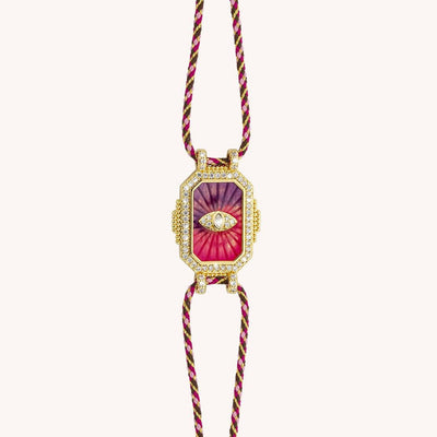 Olivenorma Colorful Tarot Kaleidoscope Braided Bracelet Necklace - Purple Eye Bracelet - image 1