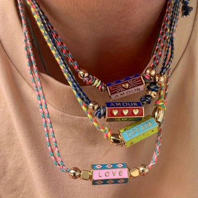 Olivenorma Tribal Tarot Featuring Letter Charm Braided Rope Necklace Bracelet - image 0
