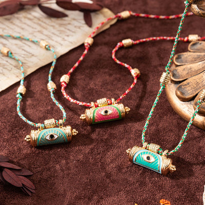 Olivenorma Tribal Charm Evil Eye Kaleidoscope Braided Rope Necklace - image 0