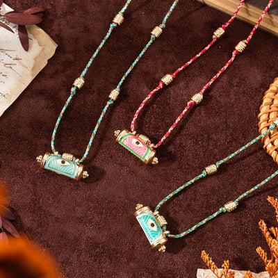 Olivenorma Tribal Charm Evil Eye Kaleidoscope Braided Rope Necklace - image 4