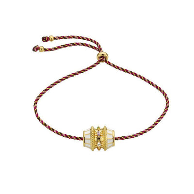 Olivenorma Lucky Charm Rotatable Bead Neckalce Braided Rope Bracelet - White Charm Bracelet - image 6