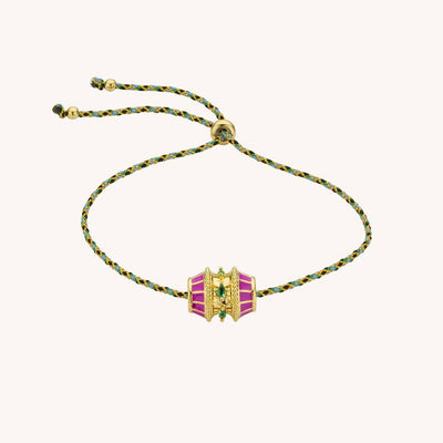 Olivenorma Lucky Charm Rotatable Bead Neckalce Braided Rope Bracelet - Pink Charm Bracelet - image 4