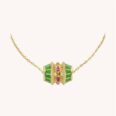 Olivenorma Lucky Charm Rotatable Bead Neckalce Braided Rope Bracelet - Green Charm Necklace - image 2