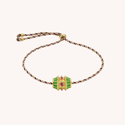 Olivenorma Lucky Charm Rotatable Bead Neckalce Braided Rope Bracelet - Green Charm Bracelet - image 5
