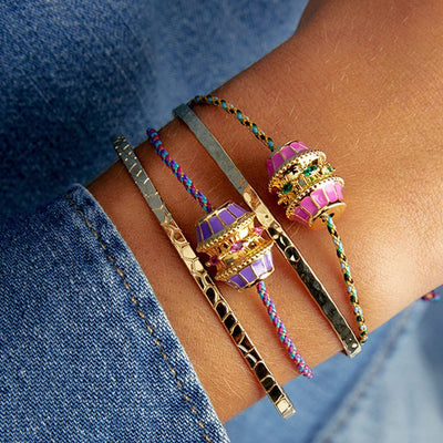 Olivenorma Lucky Charm Rotatable Bead Neckalce Braided Rope Bracelet - image 10