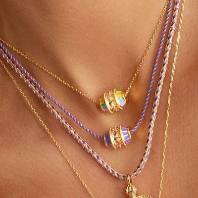 Olivenorma Lucky Charm Rotatable Bead Neckalce Braided Rope Bracelet - image 0