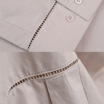 Olivenorma Button Down Long Sleeve Cotton Oversized Collared Top Women Shirt - image 15