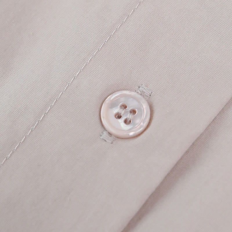 Olivenorma Button Down Long Sleeve Cotton Oversized Collared Top Women Shirt - image 17