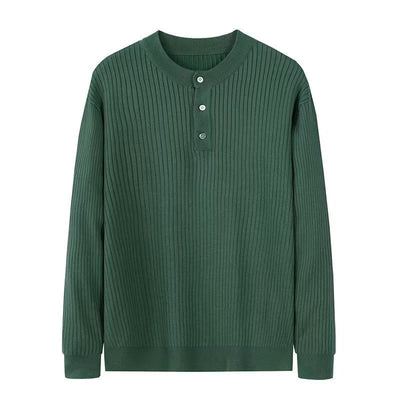 Olivenorma Mens Long Sleeve Business Tops Ribbed Knit Sweatshirt - image 1