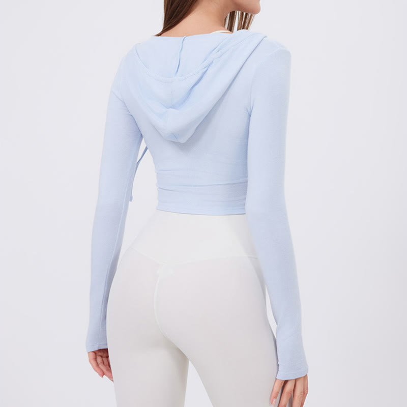 Olivenorma Long Sleeve Crop Tops Breathable Workout Yoga Hoodies - image 4