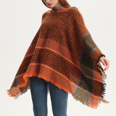 Olivenorma Cozy Herringbone Pullover Poncho Shawl - image 8