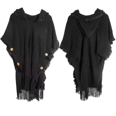 Olivenorma Fuzzy Ivory Acrylic Cardigan Shawl - Black - image 10