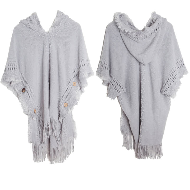 Olivenorma Fuzzy Ivory Acrylic Cardigan Shawl - Light Gray - image 20