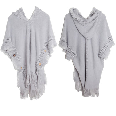 Olivenorma Fuzzy Ivory Acrylic Cardigan Shawl - Light Gray - image 20