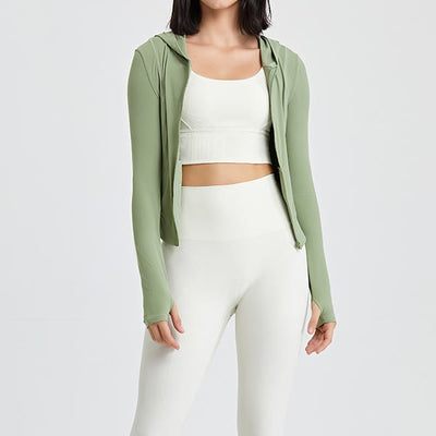 Olivenorma Long Sleeve Workout Tops Zip Up Yoga Tops Hoodies Jacket - image 2
