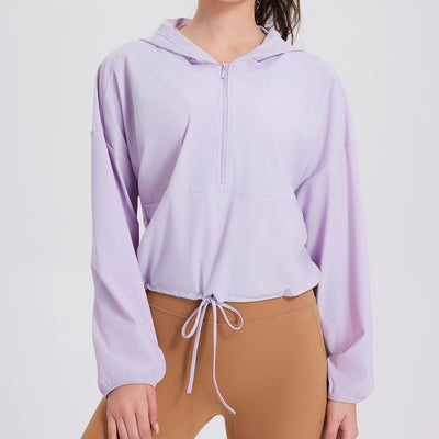 Olivenorma Women's Sun Protection Zip Up Athletic Hoodies Yoga Workout Tops - Purple - XL - image 15